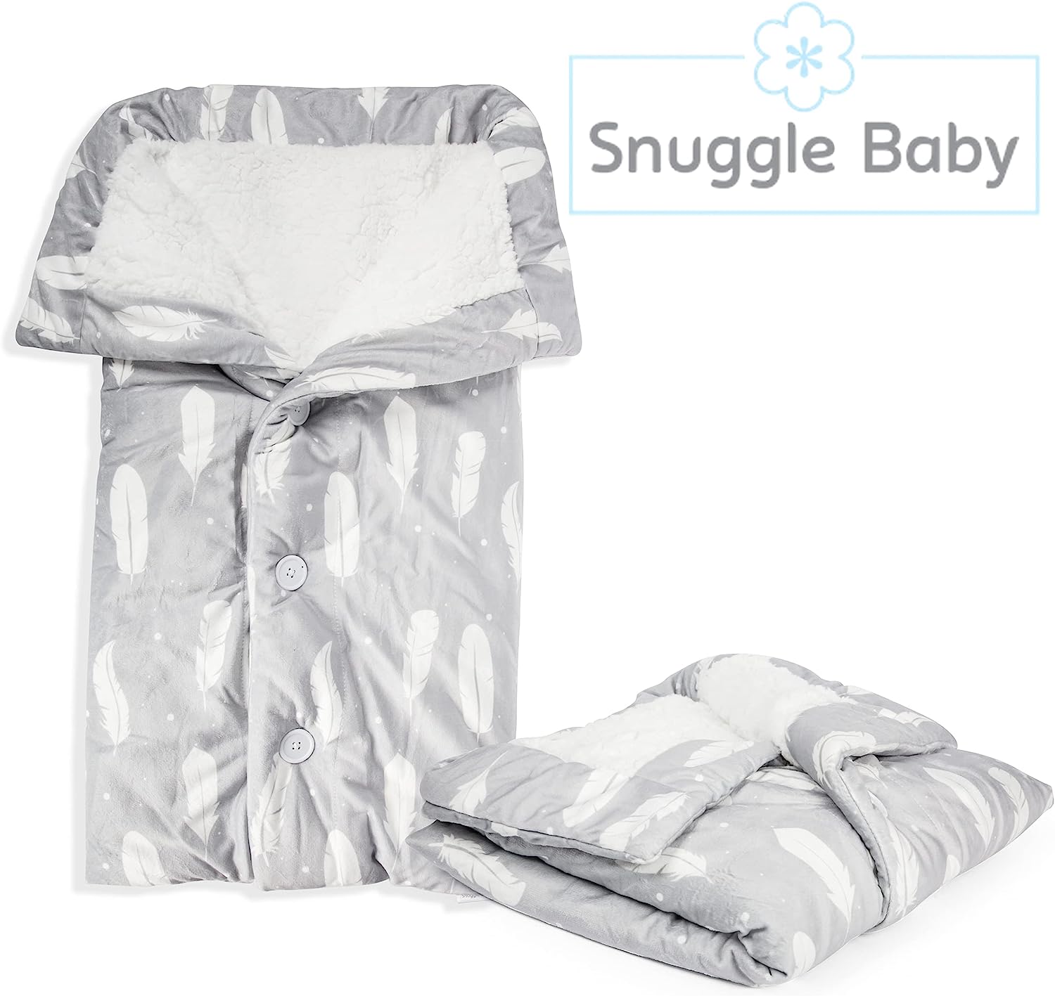 Snuggle Baby Swaddle Blanket for Boy or Girl - Premium Plush Newborn Swaddle Sleep Sack - Soft Fleece Baby Sleeping Bag - Stroller Infant Swaddle Wrap - Boho Feathers - Image 9